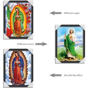 Wholesale 0.6mm PET Flip Religion Virgin Mary / Jesus 3D Lenticular Images For Wall Decro​ from china suppliers