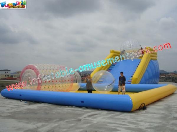 Quality Custom 0.9MM PVC tarpaulin Inflatable above ground pool slides for water toys for sale
