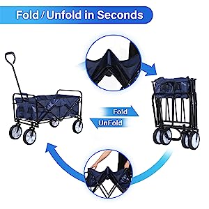 Folding Garden Cart’S Telescoping Adjustable Handle Locks And Extends Allows Effortless Transport