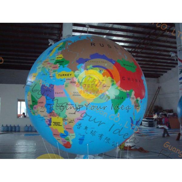 Custom 5m PVC Durable Inflatable Globe Ball Helium For Tade Show