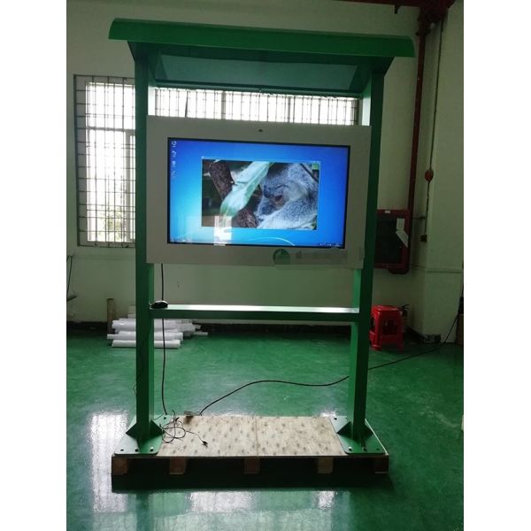 49-inch Custom Horizontal Screen Green Double-Column Digital Signage Awning Smart Rainproof outdoor lcd advertising display