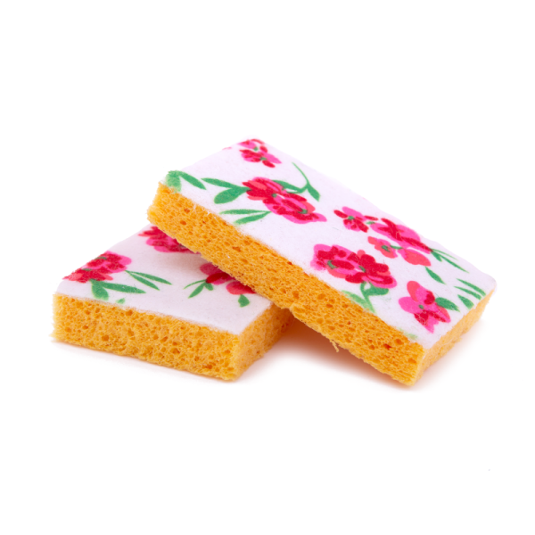 Printed Cellulose Cleaning Sponge Natural Material For Kitchen Bath Use