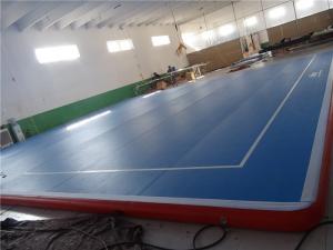 Wholesale Blue Top Inflatable Air Track Mat For Fitness Center Training Customized Pressure from china suppliers