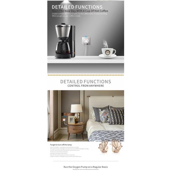 Indian Standard 10A WiFi Smart Plug with Socket Power Metering Function