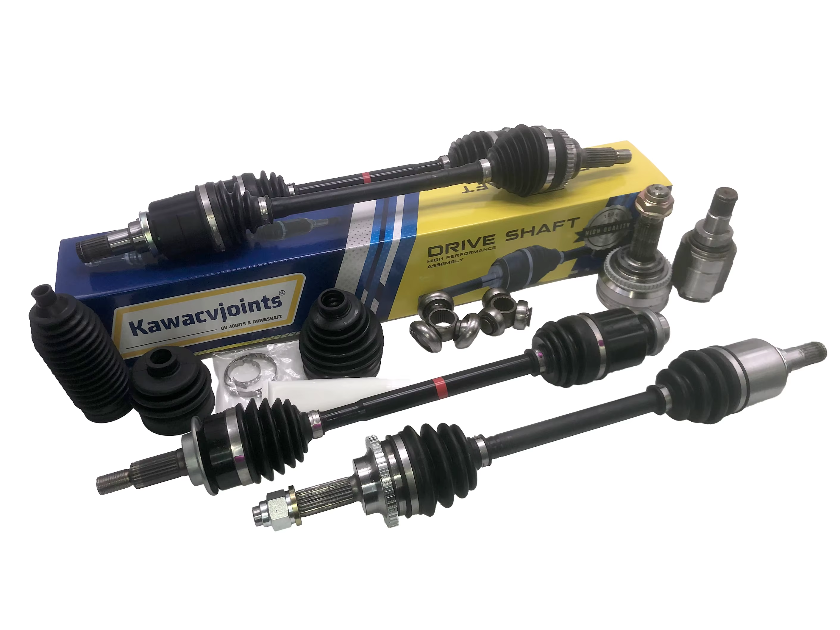KAWA Replacement Front Axle CV Joint MI-8-947 Including Right Short Steel Driveshaft Compatible With MIT Pajero 4M40