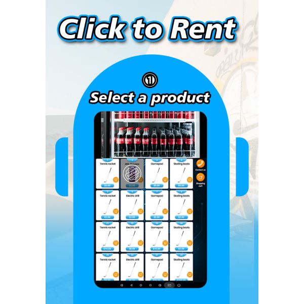 Automated Golf Club Rental System with 21.5 inch Touchscreen, Card and E-payment, and Remote Inventory Monitoring