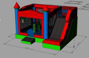 Wholesale Custom Red Inflatable Jumping Castle Durable 0.55mm PVC Material from china suppliers