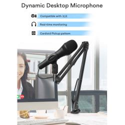 China Desktop Matte Black 3mA Studio Condenser Microphone For Podcasting for sale
