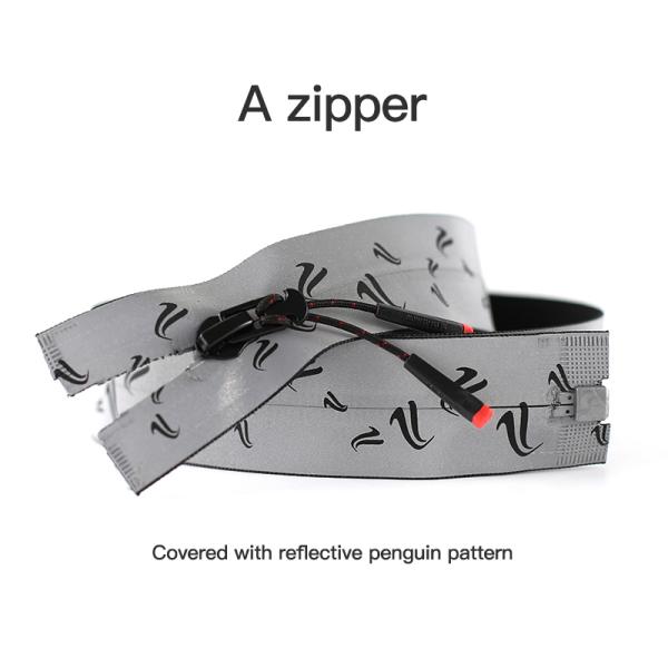 60cm Long Chain Zipper Open End Atuo Lock Customized with Logo Zip Binder for Down Jacket Reflective Zipper