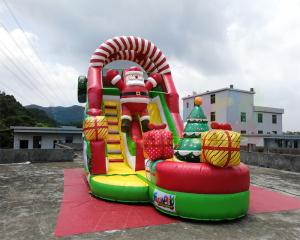 Wholesale Santa Claus Commercial Inflatable Slide Christmas Bouncy Castle For Public from china suppliers