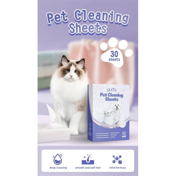 Extra Thick Pet Cleaning Sheets Disposable Lightweight Dog Shampoo Sheets For Indoor Clean