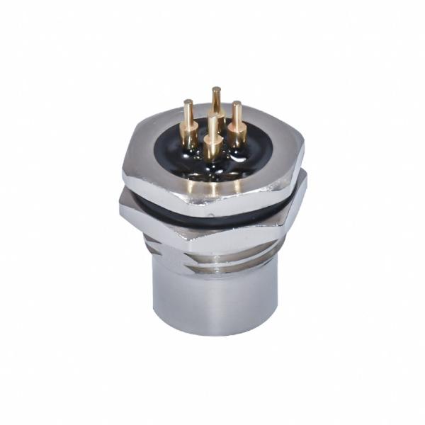 Front Panel Mount M12 D Coded Connector IP68 PA66 Ethernet And Profinet