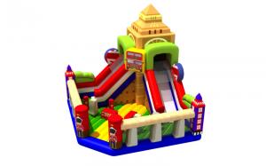 Wholesale Fun Double High Dry Slide Inflatable Bunce Castle With PVC Material England Style from china suppliers