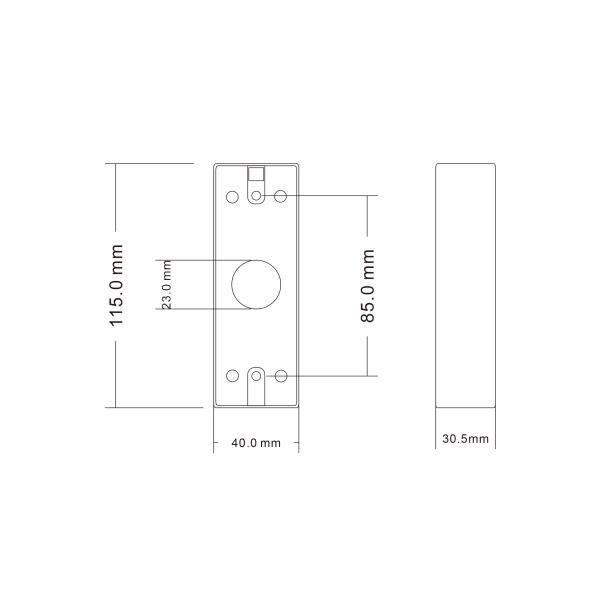 European size fireproof PC material back box for Access Control push button