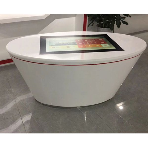 55-Inch Multifunctional Business Entertainment Exhibition Hall Capacitive Oval Smart Touch Screen Drafting Table