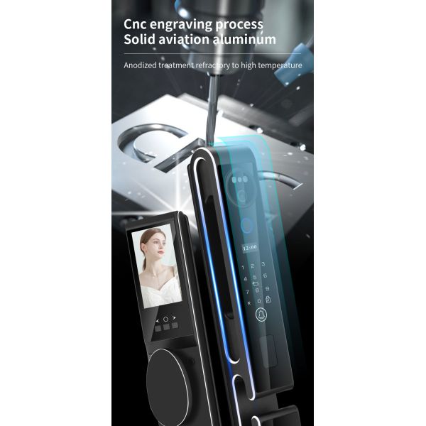 3D Fully Automatic Tuya Smart Door Lock with Multiple Unlock Methods and Language Support