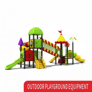 China Commercial Custom Plastic Kids Slide Swing Set Outdoor Playground Equipment on sale