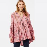 Boho Style Women Floral Printed Blouse for sale