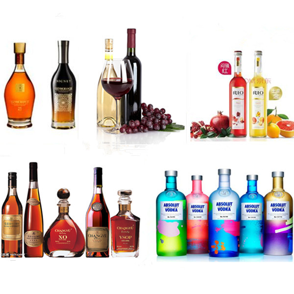 Rotary Automatic Bottle Filling Machine / Wine Capping Production Line