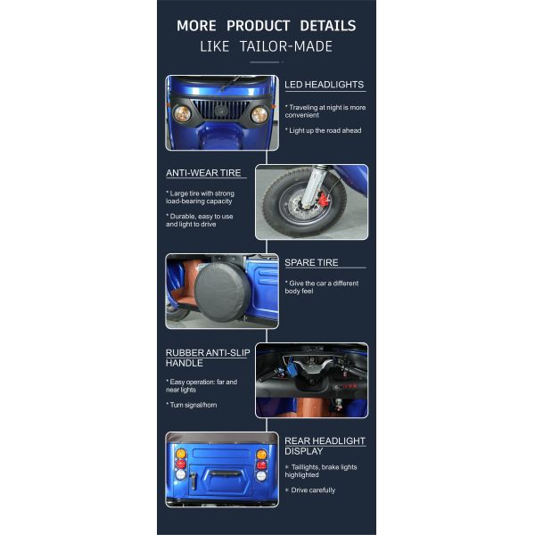 3000W Electric Passenger Tricycle Tuk Tuk Fast Charging 2 Seater E Rickshaw OEM