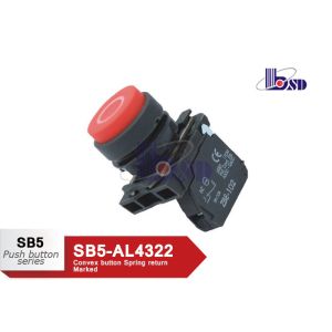 Convex Red Push Button Switch SB5 Series With Symbol Logo Anti - Electrical