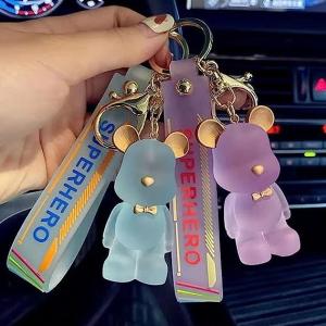 Wholesale Cartoon Bear Keychain Cute Crystal Keychain Suitable for Car Keys Bag Ornaments Decoration Gifts Suitable for Women from china suppliers