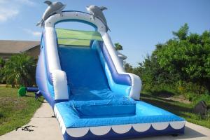 Wholesale Play Inflatable Water Slides For Kids / Dolphin Inflatable Pool Water Slide from china suppliers