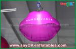 Nylon Lip Red Mouth Shape Inflatable LED Light For Roof Decoration 1.5m