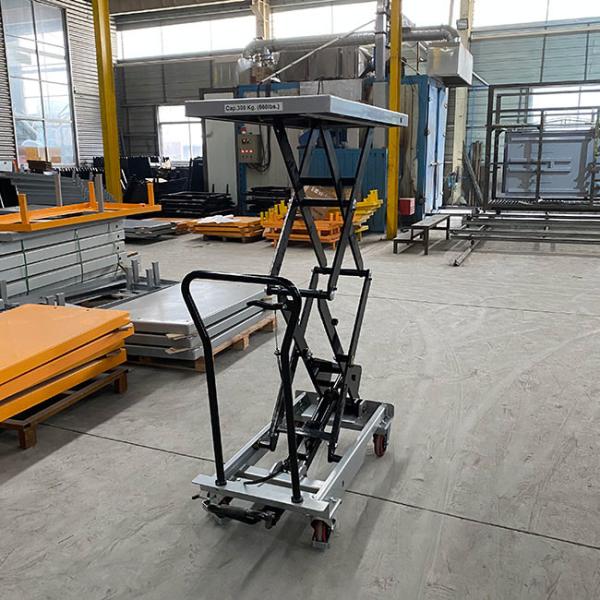 Professional Mobile 1000Kg Payload Capacity Single Scissor Manual Scissor Lifter Tables Max Height 37.40in