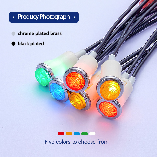 12V 24V Led Indicator Light Waterproof Plastic Indicator Lights Red Green Blue