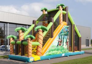 China Mega Run Kids Inflatable Obstacle Course Games With Climbing Wall on sale