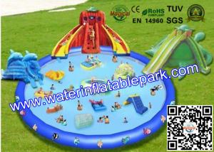 Wholesale Customized  Outdoor Inflatable Water Park  for Adults , Inflatable Pool Water Slides from china suppliers