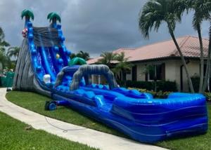 China Large Inflatable Water Slides Blue Outdoor Commercial Grade Inflatable Water Slide on sale