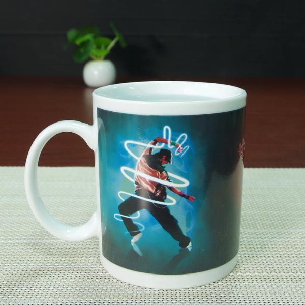 Fda Red Glazed bulk plain mug full printing color changing coffee mug