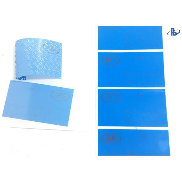 Tamper Evident Asset Labels , Environment - Friendly Adhesive Security Labels