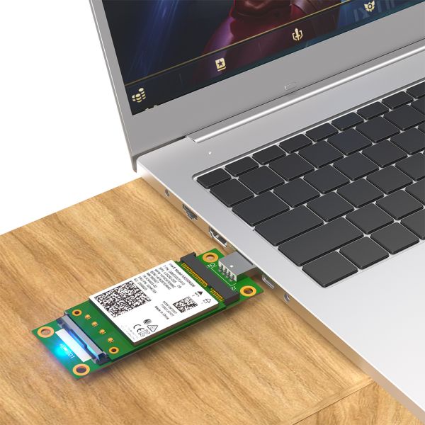 Mini PCI-E to USB Adapter with SIM Card Slot for WWAN/LTE Module - Plug & Play and Compact 31*80mm Size