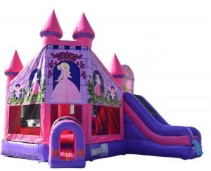 China 0.55mm PVC Toddler Inflatable Bouncer With Slide Princess Theme on sale