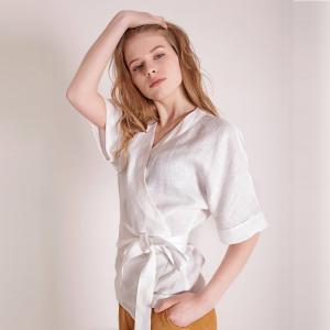 Wholesale Fashionable Women Linen Blouse from china suppliers