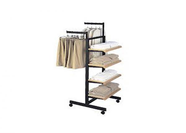 Quality Recyclable Metal Garment Display Stand Floor Standing 450MM Width For Retail Store for sale