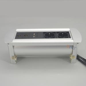 Wholesale Manual Silver Brushed Aluminum Alloy Table Pop Up Hidden Socket from china suppliers