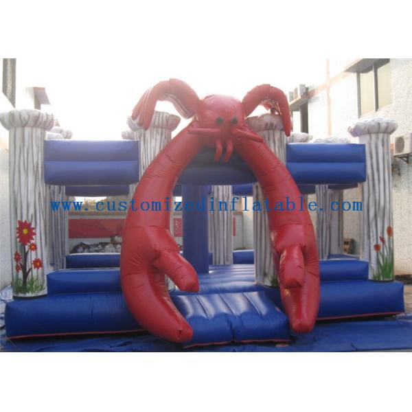 Lobster Theme Inflatable Bouncer , Inflatable Crawfish Jumper Moonwalk Bouncer