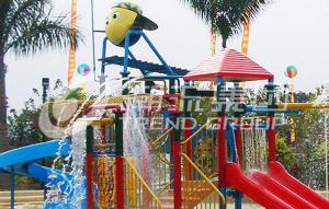 China Fiberglass Kids' Water House Playground Inside Water Parks With Water Pump on sale