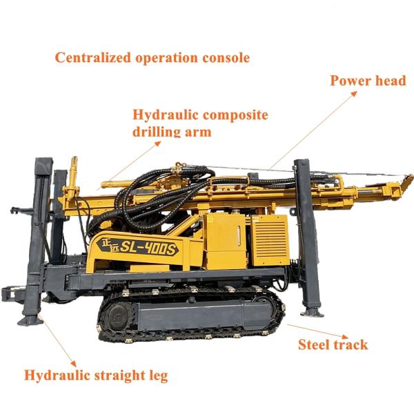 Rotary Crawler Water Well Drilling Rig Air Hammer Down Hole Drilling Equipment 55kw