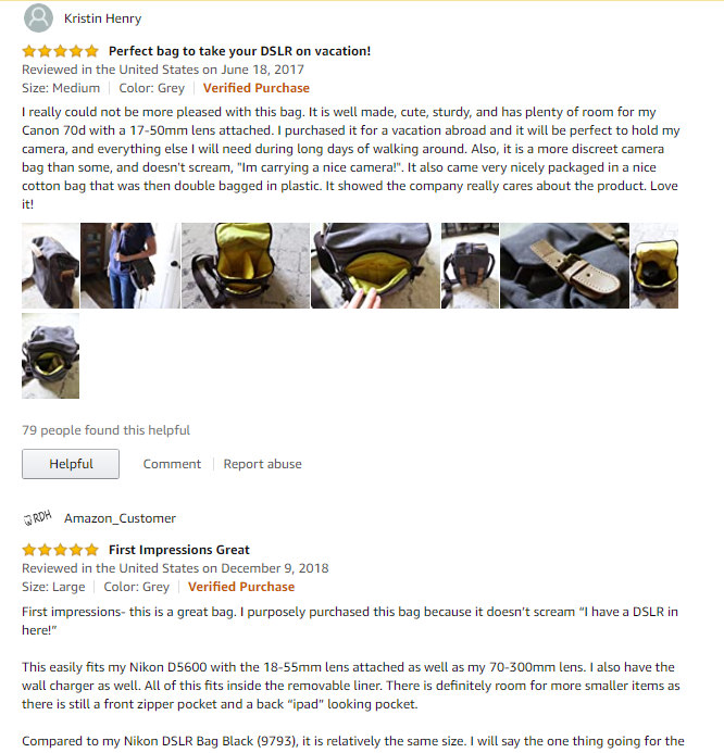 Canvas Leather Trim Multifunctional Camera Bag