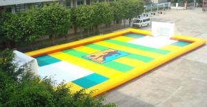 China Dry Land Inflatable Football Field , Inflatable Soccer Court with Water on sale