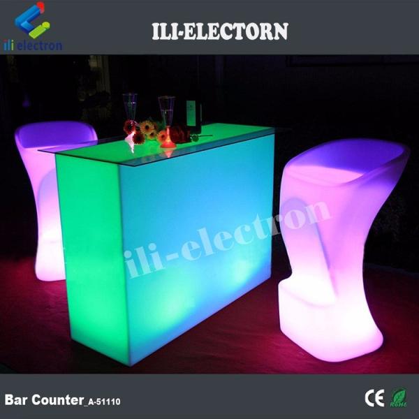 Rectangle Illuminated Bar Table Waterproof For Outdoor Garden