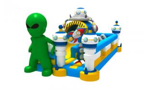 China Alien Themed Inflatable Obstacle Game Kids Indoor Bounce House Blow Up Jumping Castle on sale