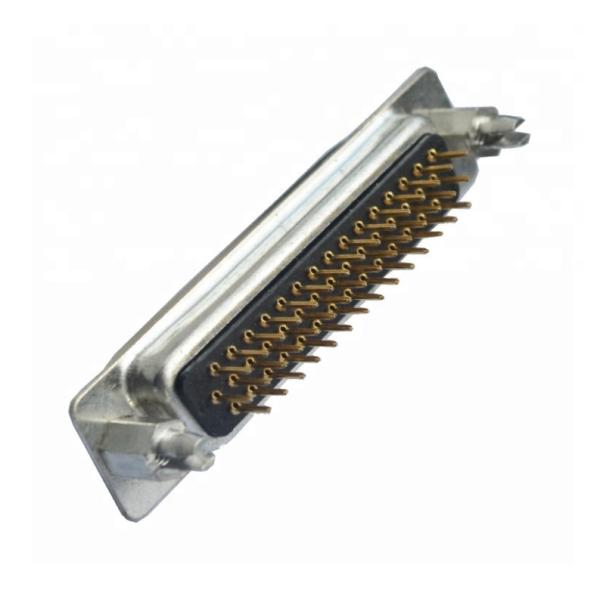 90 Degree 25 Pin D Sub Male Connector Two Rows Female DR With Back Shell