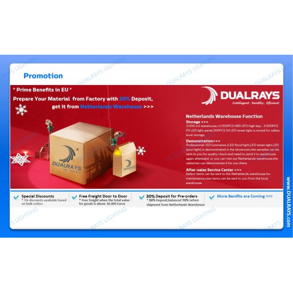 DUALRAYS Europe Stocking LED Moisture-proof Light Dispatched Directly from Netherlands Within 3 Business Days and Local After Sales Service