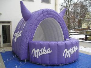 China Wholesale Purple Inflatables Milka Sampling Booth For Show Display , Advertising Inflatables on sale